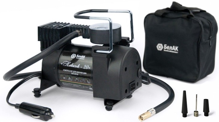 Компрессор автомобильный БелАК Новичок-20 12 В, 160 Вт, 42 л/мин БАК.99150 [БАК.99150]