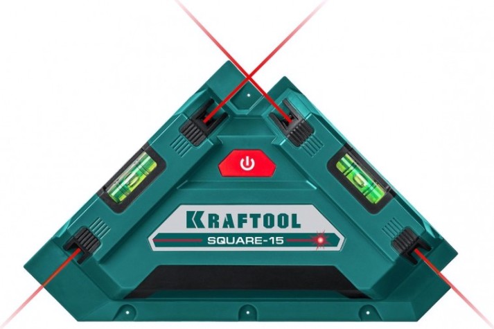 Лазерный уровень KRAFTOOL SQUARE-15 угольник для кафеля [34705]