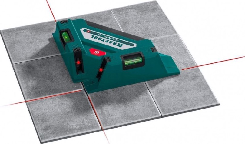 Лазерный уровень KRAFTOOL SQUARE-15 угольник для кафеля [34705]