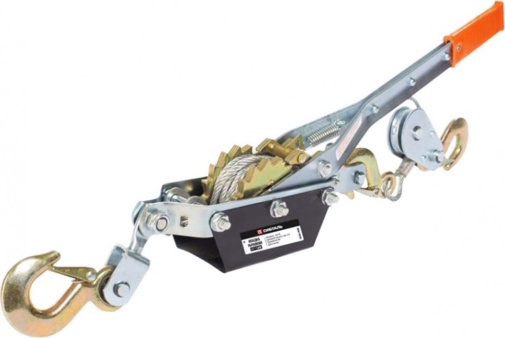 Лебедка рычажная СИБТАЛЬ X2Y3 4Т 3м тросовая, двойной храповый механизм, три крюка [070 0005 4000]