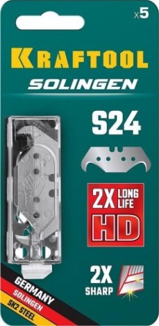 Лезвие для ножа KRAFTOOL SOLINGEN крюковидные тип s24, 5 шт, [09643-S5_z02]