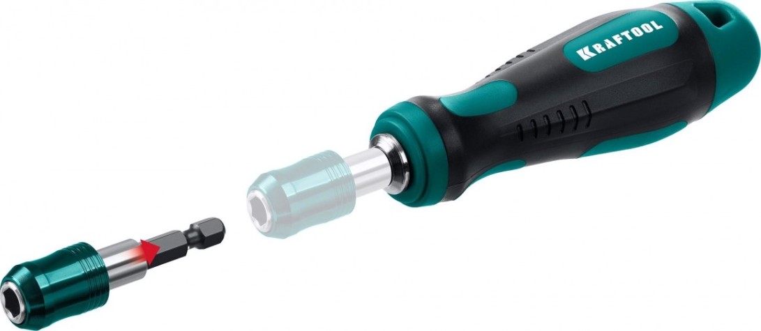 Набор бит и головок KRAFTOOL X-Drive с битодержателем и трещоткой 49 шт. [25816]