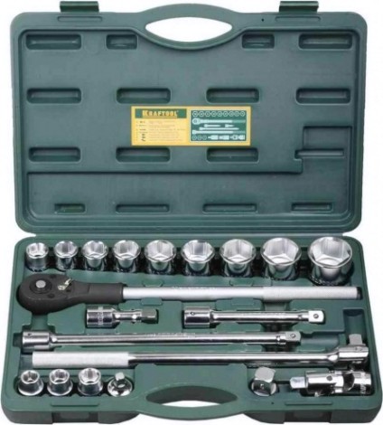Набор головок 1/2" KRAFTOOL 20 предм truck 20 торцевых для крупногабаритной техники [27895-H20_z01]