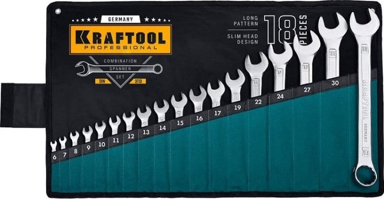 Набор комбинированных гаечных ключей KRAFTOOL 6-32 мм, 18 предметов 27079-H18_z01 [27079-H18_z01]