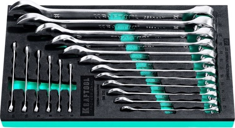 Набор комбинированных гаечных ключей KRAFTOOL 6-32 мм, 18 предметов 27079-H18E [27079-H18E]