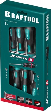 Набор отверток KRAFTOOL Х-Drive-8 8 шт. [250081-H8]
