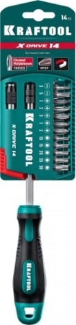 Набор отверток KRAFTOOL X-Drive-14 с насадками 14 шт. [25814]
