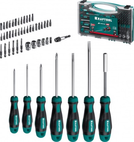 Набор отверток KRAFTOOL X-Drive-50 и насадок, 50 шт. [25815]