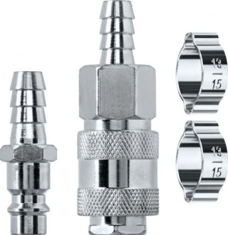 Набор перходников KRAFTOOL 10мм (штуцер "елочка"-рапид муфта) + (рапид штуцер-штуц [06599-10-H]