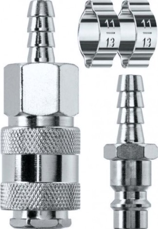 Набор перходников KRAFTOOL 8мм (штуцер "елочка"- рапид муфта) + (рапид штуцер-шту [06599-08-H]