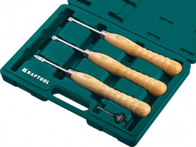 Набор резцов KRAFTOOL Precision-3 твердосплав, 3шт. [18369]