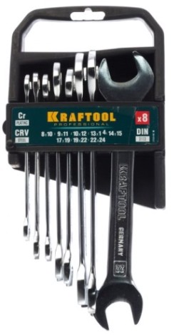 Набор рожковых ключей KRAFTOOL 27033-H8C_z01 8-24 мм, 8 шт.