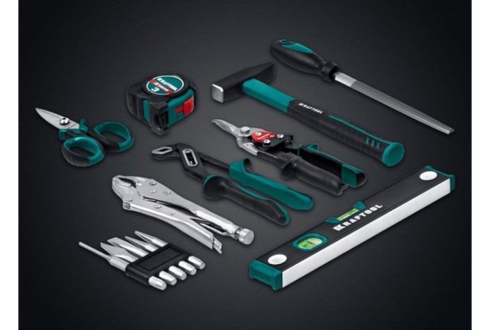 Набор столярно-слесарного инструмента KRAFTOOL GRAND-152 (1/2"+1/4"), универсальный 152 пр. [27978-H152]