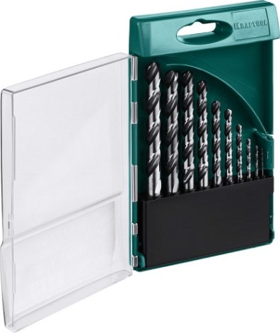 Набор сверл по металлу KRAFTOOL 29651-H10 hss-g, 10шт (1-10мм)