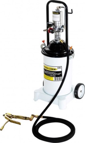 Нагнетатель смазки Unilube UG7500 пневматический (50:1) с емкостью 12 кг, шланг