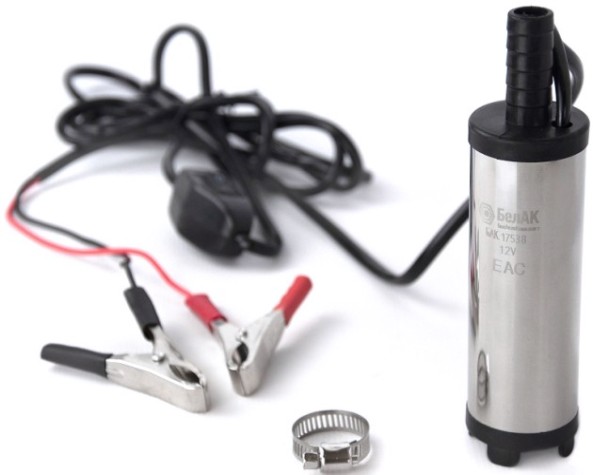 Насос перекачки топлива БелАК 12V D38 погружной, съемный фильтр, для канистр (БAK.17538) [БАК.17538]