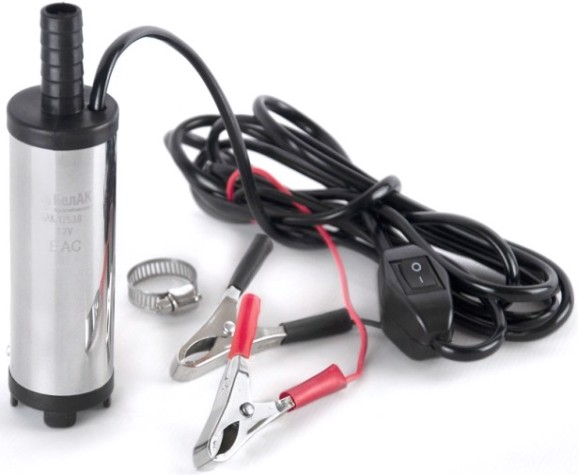 Насос перекачки топлива БелАК 12V D38 погружной, съемный фильтр, для канистр (БAK.17538) [БАК.17538]