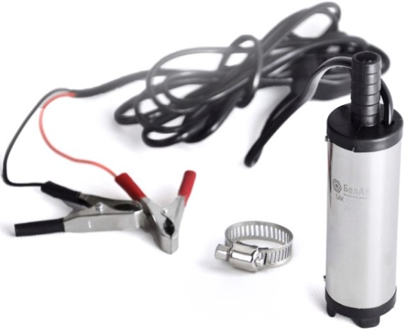 Насос перекачки топлива БелАК 24V D38 погружной, съемный фильтр, для канистр (БAK.17438) [БАК.17438]