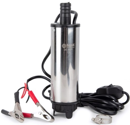 Насос топливный электрический БелАК 12V D50 перекачки погружной со съемным фильтром [БАК.00075]