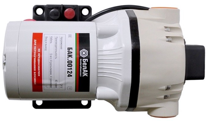 Насос топливный электрический БелАК ОРИОН перекачки и мочевины (adblue) 24v, 40 л/мин [БАК.00124]