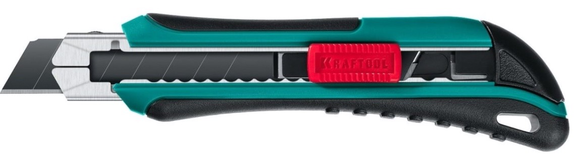 Нож KRAFTOOL AK-18 с доп. фиксатором, 3 сегмент. [09193_z02]