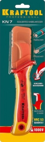 Нож монтерский KRAFTOOL KN-7 нож электрика с "пяткой", изогнутый, [45400]