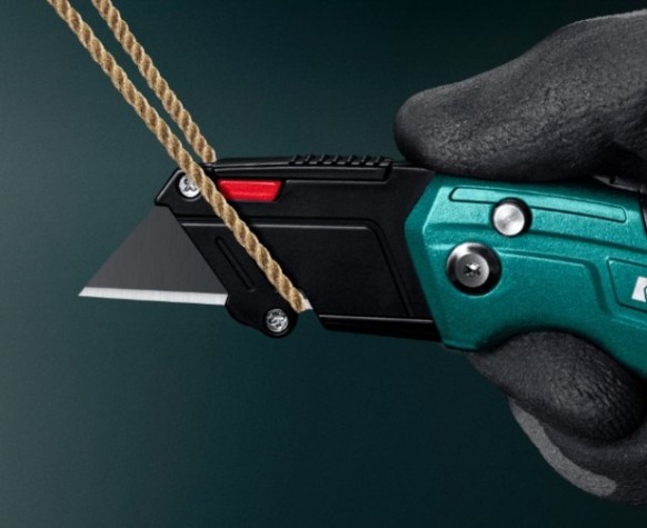 Нож складной KRAFTOOL KOMPAKT-А24 с трапециевидным лезвием [09242]