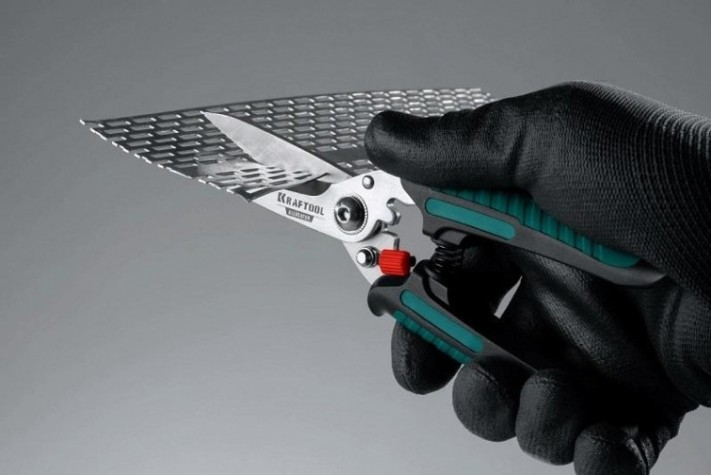 Ножницы технические KRAFTOOL ALLIGATOR многофункциональные прямые 200 мм [23201]