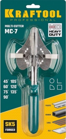 Ножницы угловые KRAFTOOL MC-7 для пластмассовых и резиновых профилей [23372]