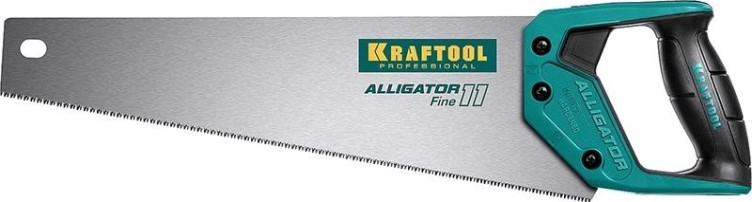 Ножовка по дереву KRAFTOOL "Alligator 11" для точного реза 550 мм, 11 tpi 3d зуб, [15203-55]