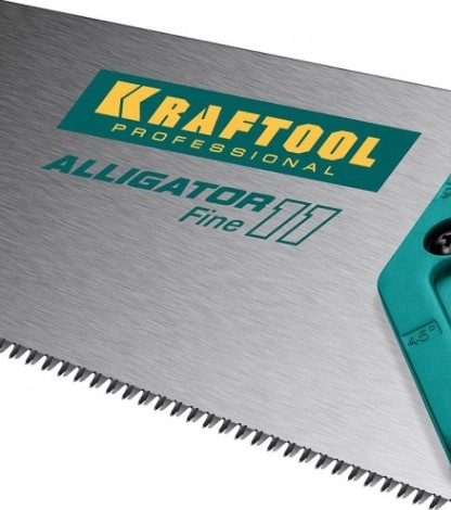 Ножовка по дереву KRAFTOOL "Alligator 11" для точного реза 550 мм, 11 tpi 3d зуб, [15203-55]