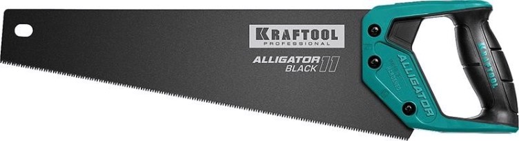 Ножовка по дереву KRAFTOOL "Alligator BLACK" для точного реза 450 мм, 11 tpi 3d зуб, [15205-45]
