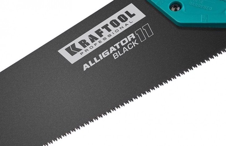 Ножовка по дереву KRAFTOOL "Alligator BLACK" для точного реза 450 мм, 11 tpi 3d зуб, [15205-45]