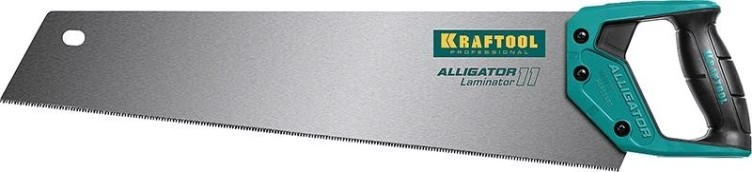 Ножовка по дереву KRAFTOOL "Alligator LAMINATOR" 500 мм, 11 tpi 3d зуб,по ламинату [15207]