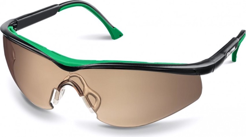 Очки защитные KRAFTOOL BASIC коричневые, стекло-моноблок [110319]