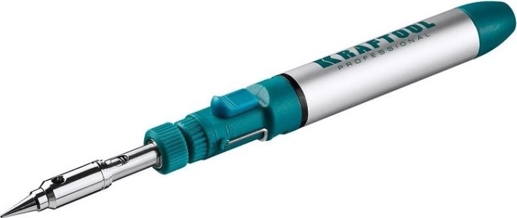 Паяльник газовый KRAFTOOL 3 в 1 набор, рег. пламени, 4 насадки, 1300С 55504-H8 [55504-H8]