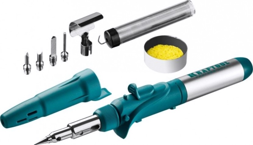 Паяльник газовый KRAFTOOL "PRO" набор 3 в 1, пьезоподжиг 55503-H10 [55503-H10]
