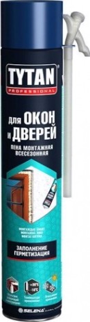 Пена монтажная Tytan для окон и дверей, стандарт, всесезонная (750мл) [тов-213041]