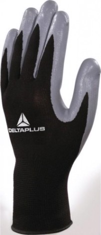 Перчатки с полимерным покрытием Delta Plus VE712GR цвет черный/серый размер 9 [VE712GR09]