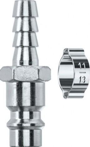 Переходник KRAFTOOL штуцер "елочка" 8 мм-рапид с хомутом [06597-08]