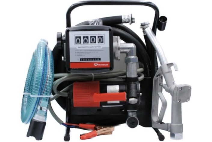 Переносной комплект для перекачки ДТ и керосина Petropump DCTP60ST 12в (мех. счетчик, мех. пист.), 60 л/мин [PP330003]