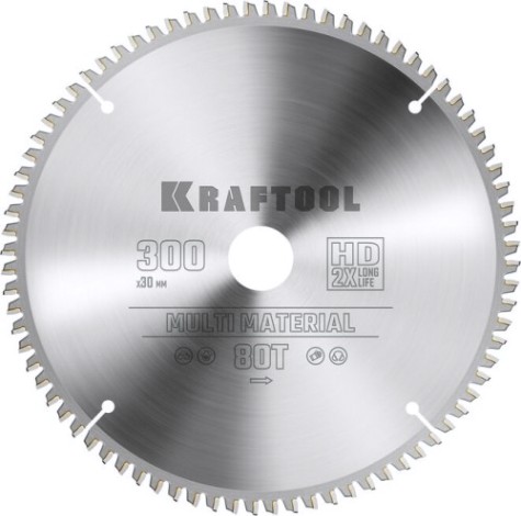 Пильный диск по алюминию KRAFTOOL Multi Material 300х30мм 80T [36953-300-30]