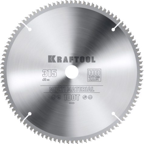 Пильный диск по алюминию KRAFTOOL Multi Material 315х30мм 96T [36953-315-30]