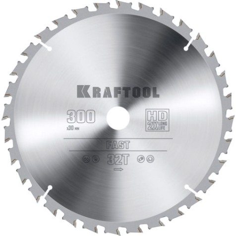 Пильный диск по дереву KRAFTOOL Fast 300х30мм 32T [36950-300-30]