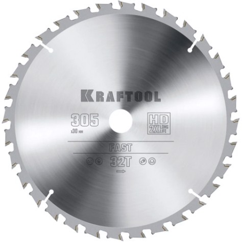 Пильный диск по дереву KRAFTOOL Fast 305х30мм 32T [36950-305-30]