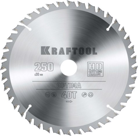 Пильный диск по дереву KRAFTOOL Optima 250х30мм 40T [36951-250-30]