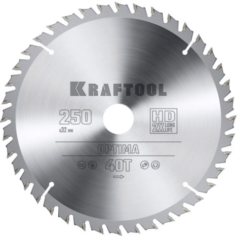 Пильный диск по дереву KRAFTOOL Optima 250х32мм 40T [36951-250-32]