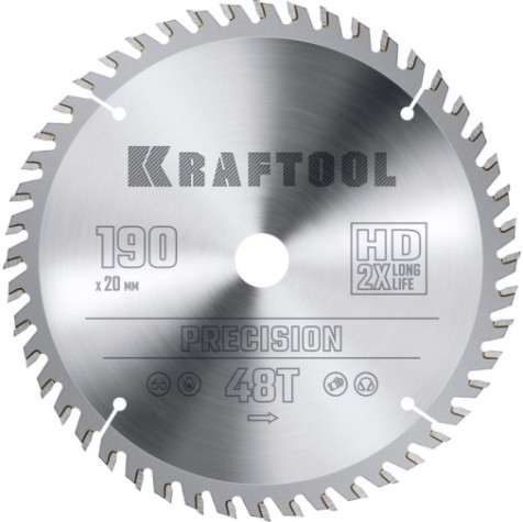 Пильный диск по дереву KRAFTOOL PRECISION 190х20мм 48T [36952-190-20]