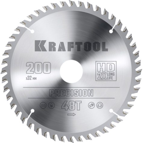 Пильный диск по дереву KRAFTOOL PRECISION 200х32мм 48T [36952-200-32]