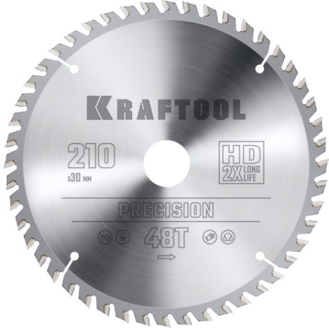 Пильный диск по дереву KRAFTOOL PRECISION 210х30мм 48T [36952-210-30]